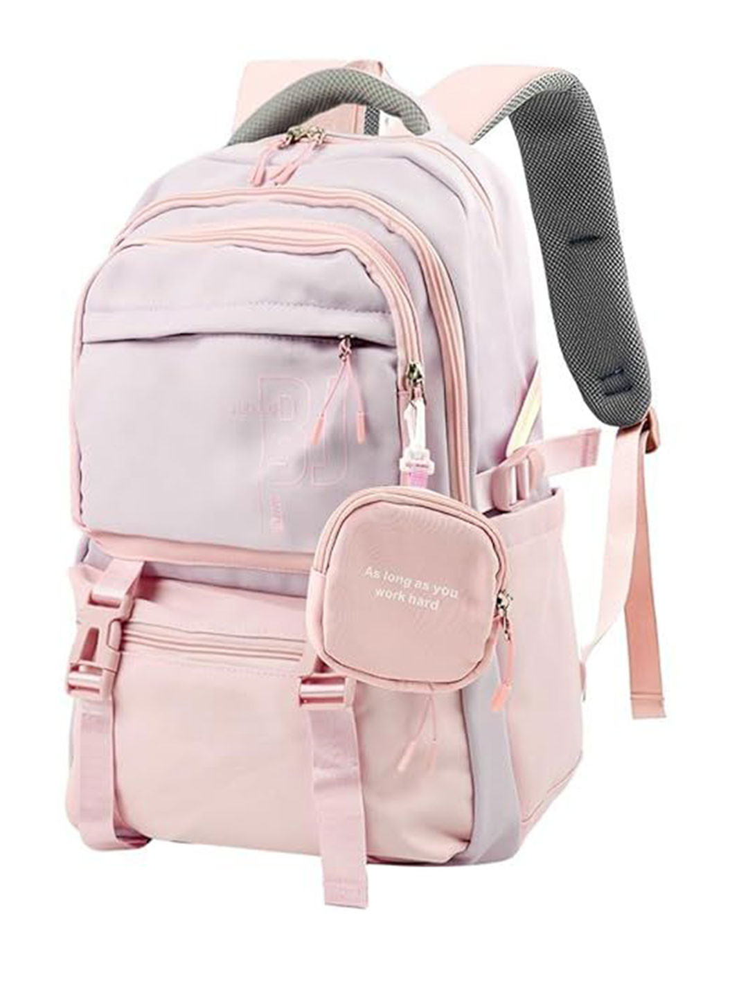 Red Lemon Kids School Backpack With Pouch Nylon Multi Compartment