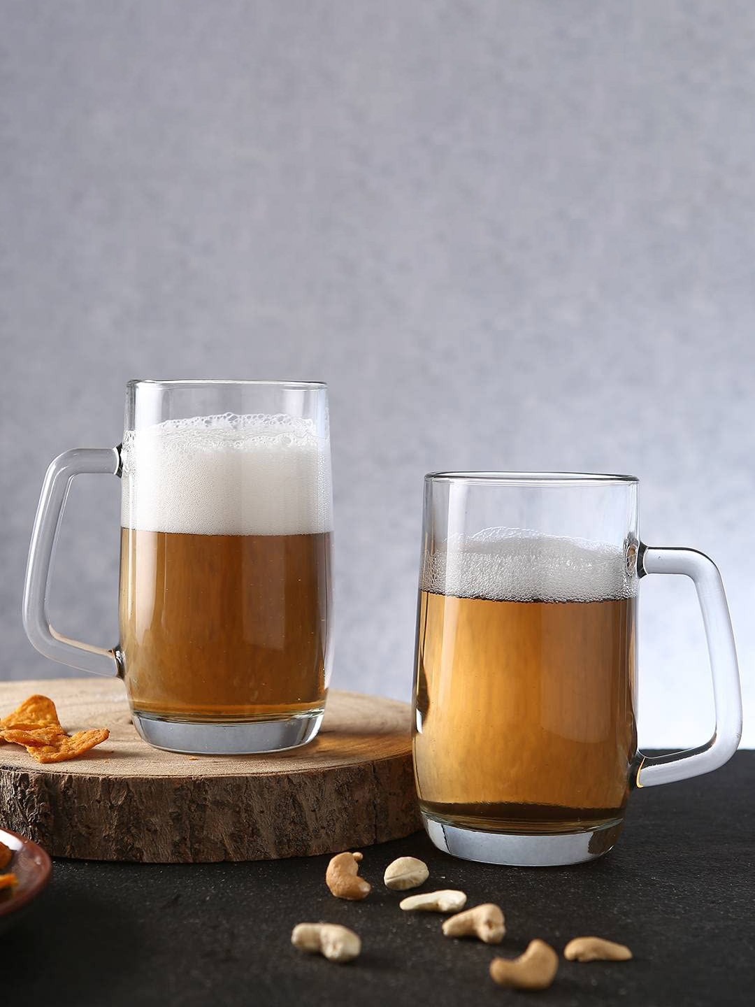 Uniglass Prince 2 Pieces Transparent Imported Beer Glass with Handle 400 ml