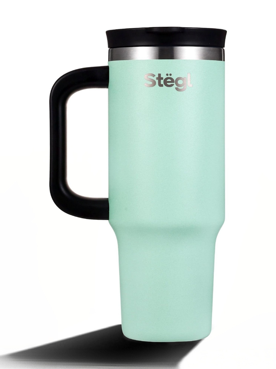 Stegl Green Typography Printed Stainless Steel Insulated Tumbler & Handle & Straw -900ml