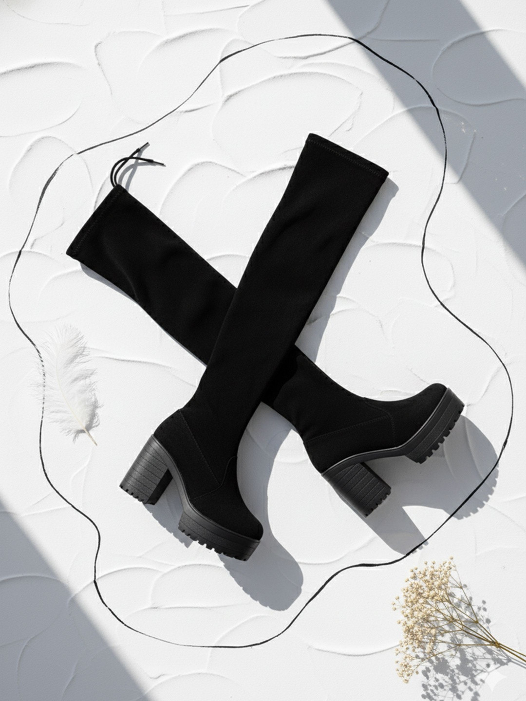 Froh Feet Women Round Toe Maximum Stability Block Long Regular Boots