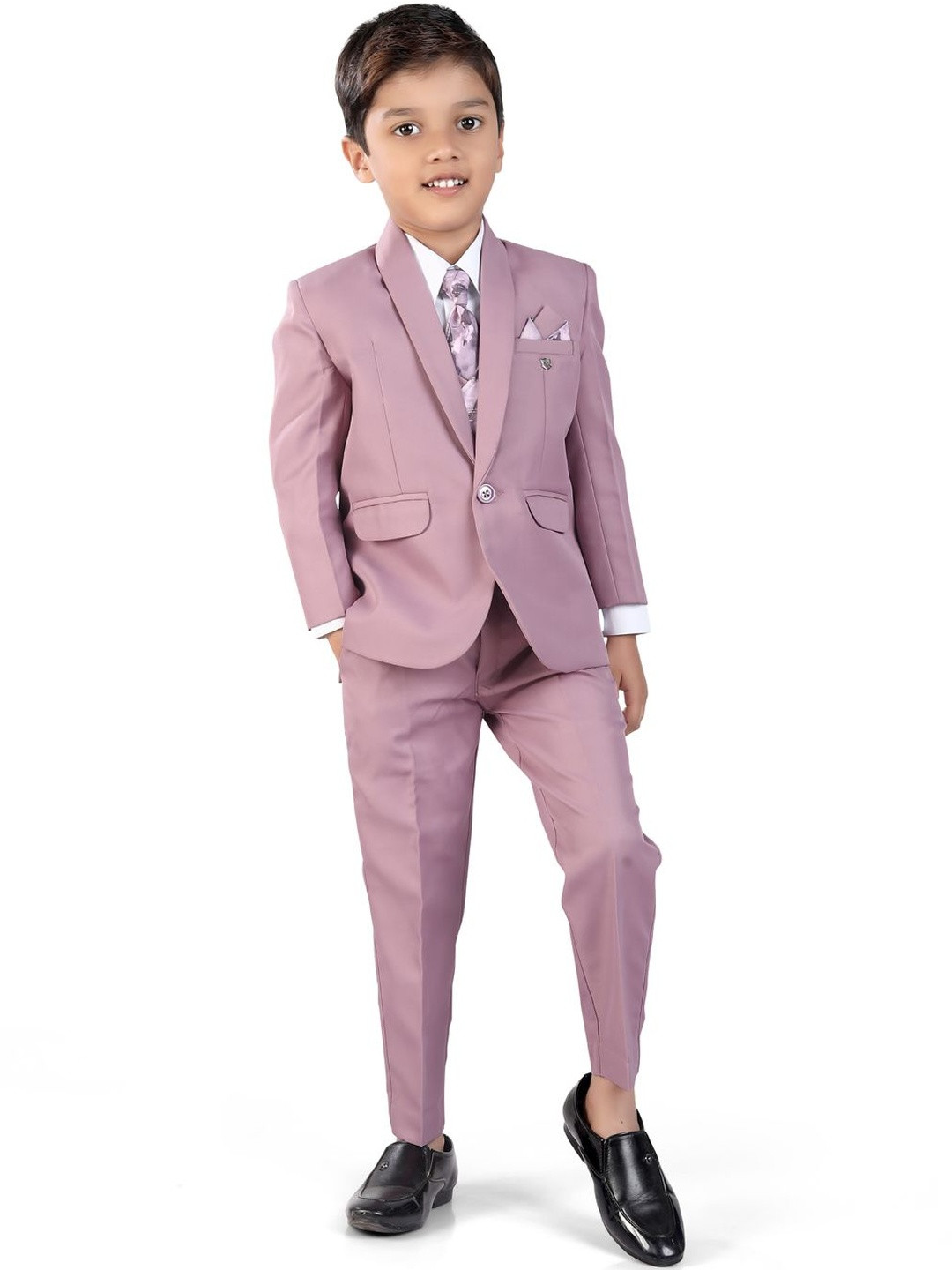 earth conscious Boys Single-Breasted Four-Piece Party Suit