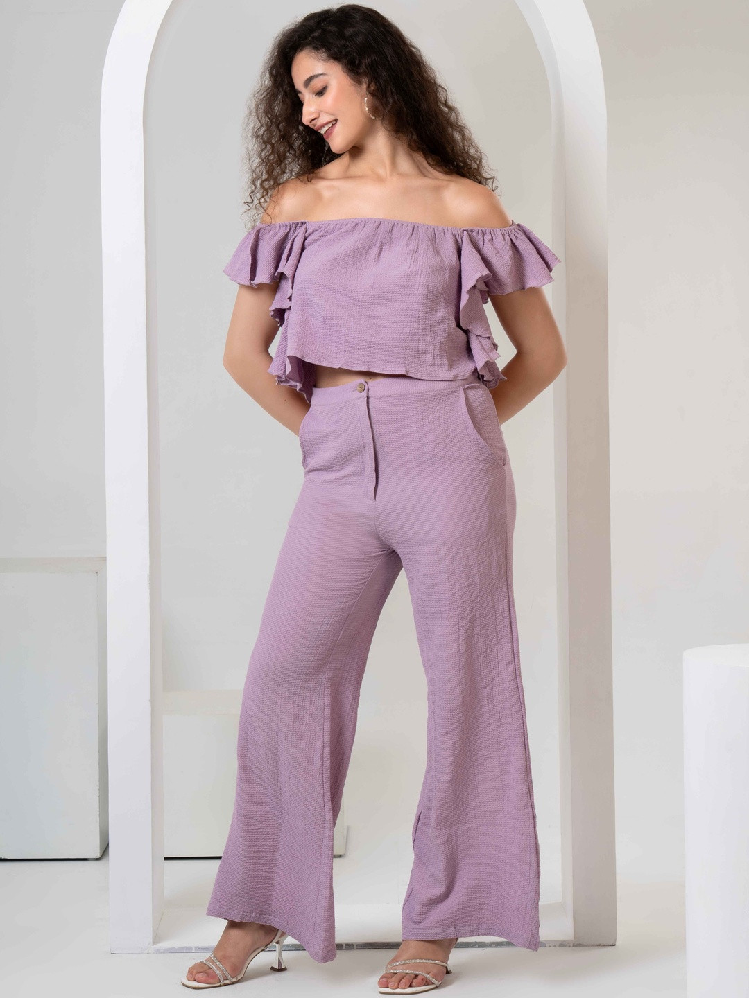 Urban Sundari Square Neck Top With Trousers