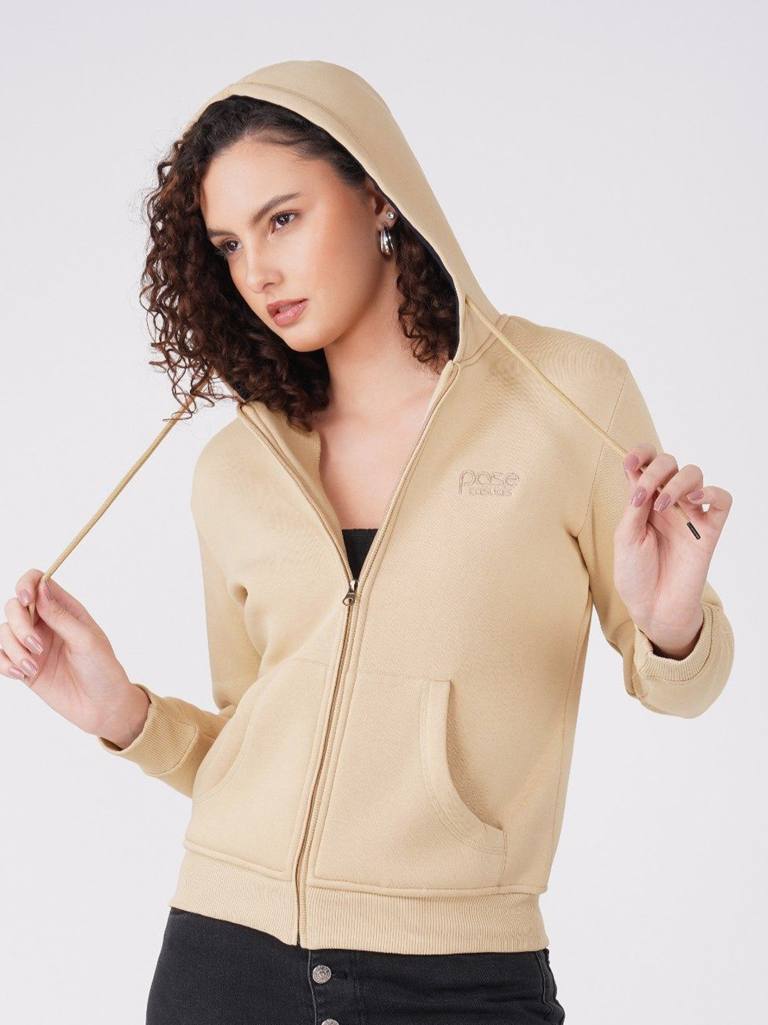 POSE CASUALS Women Hooded Sweatshirt