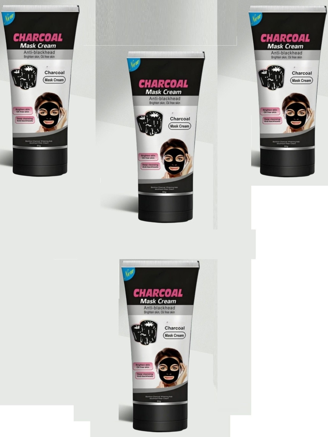 Elecsera Set Of 4 Anti Blackhead Charcoal Mask Cream- 130 ml Each