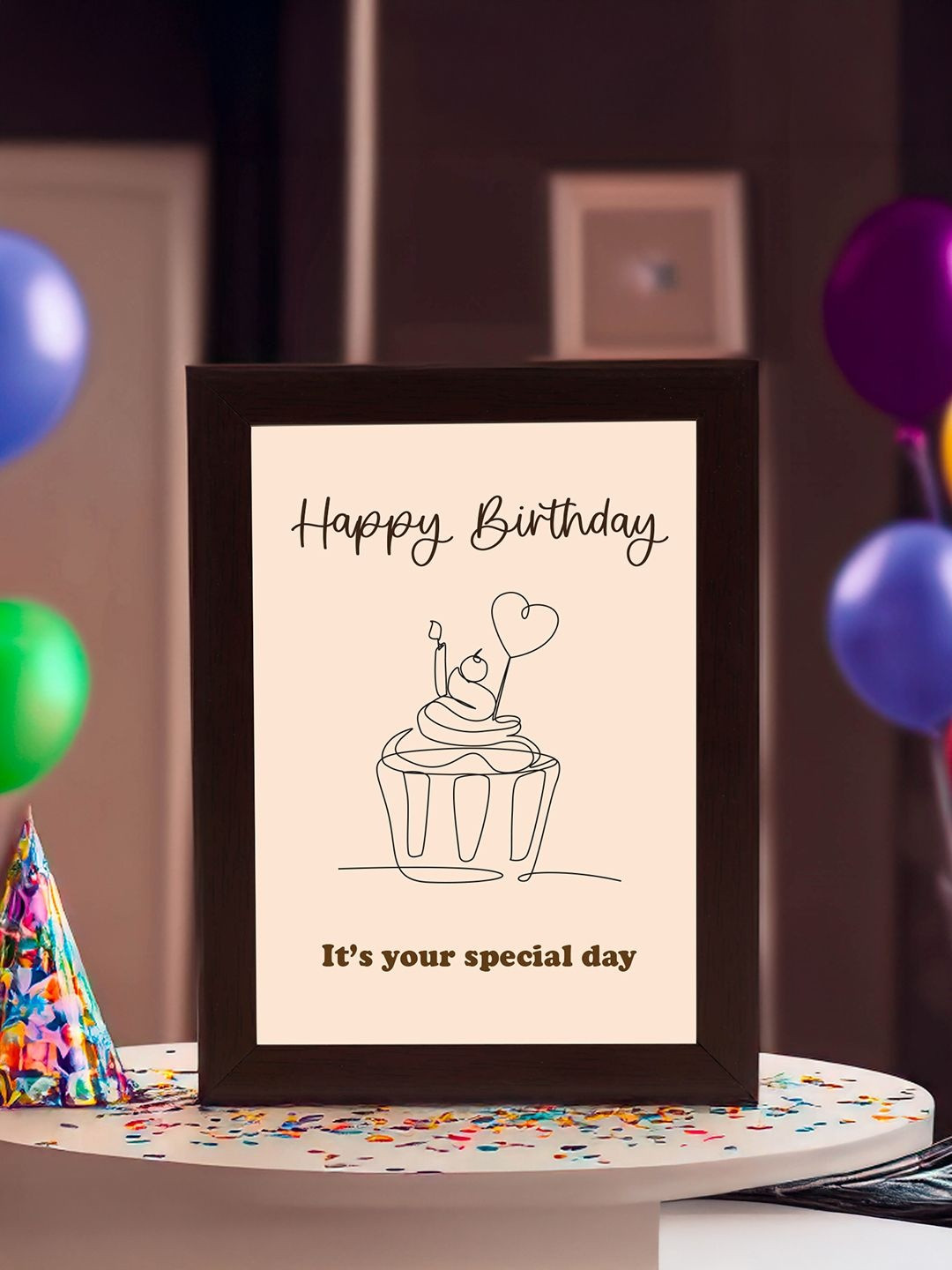 The Zappy Box Brown & White Wooden Wall Photo Frame