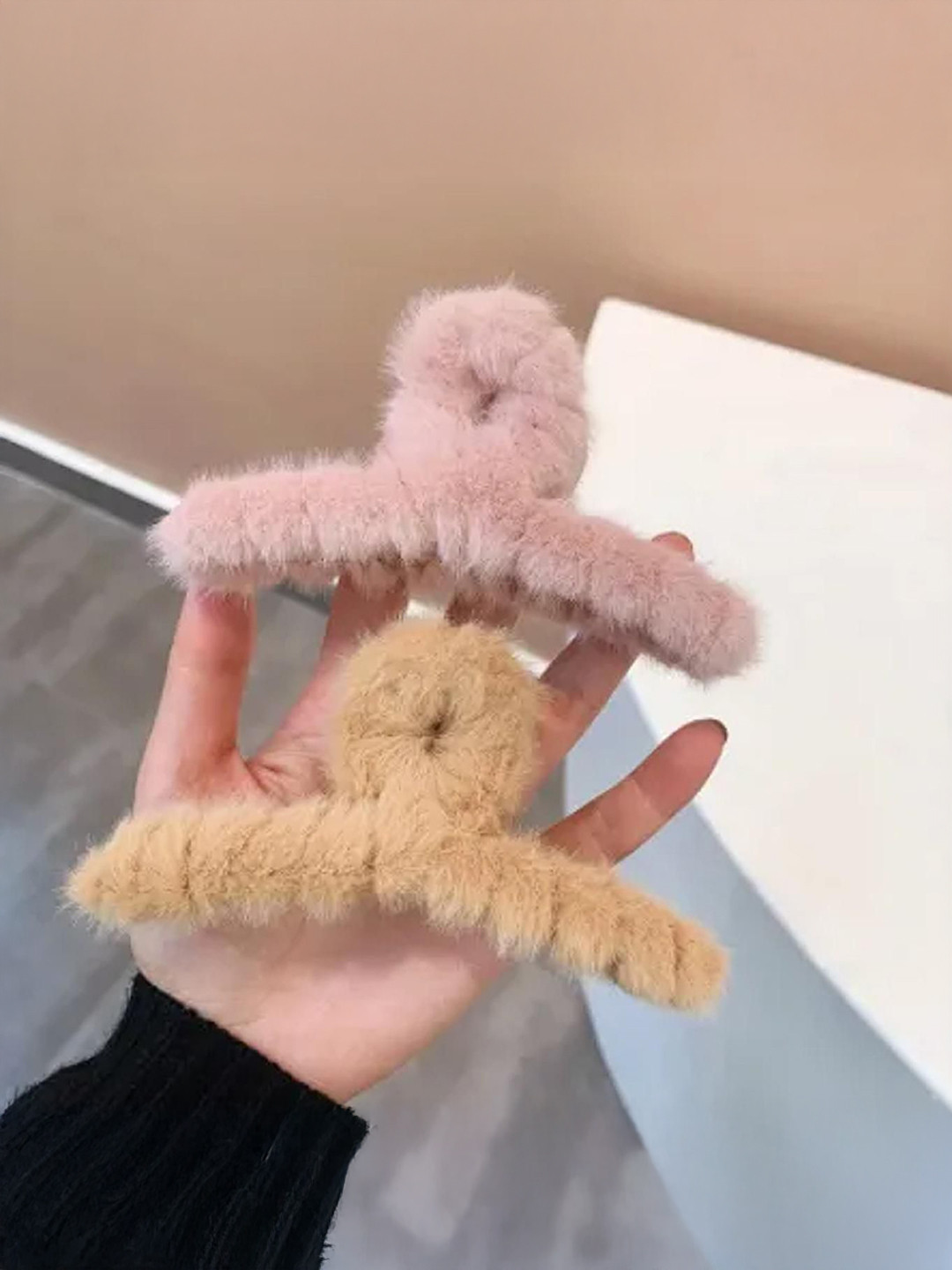 HANDBAG COLLECTION Women Set of 5 Fur Claw Clip