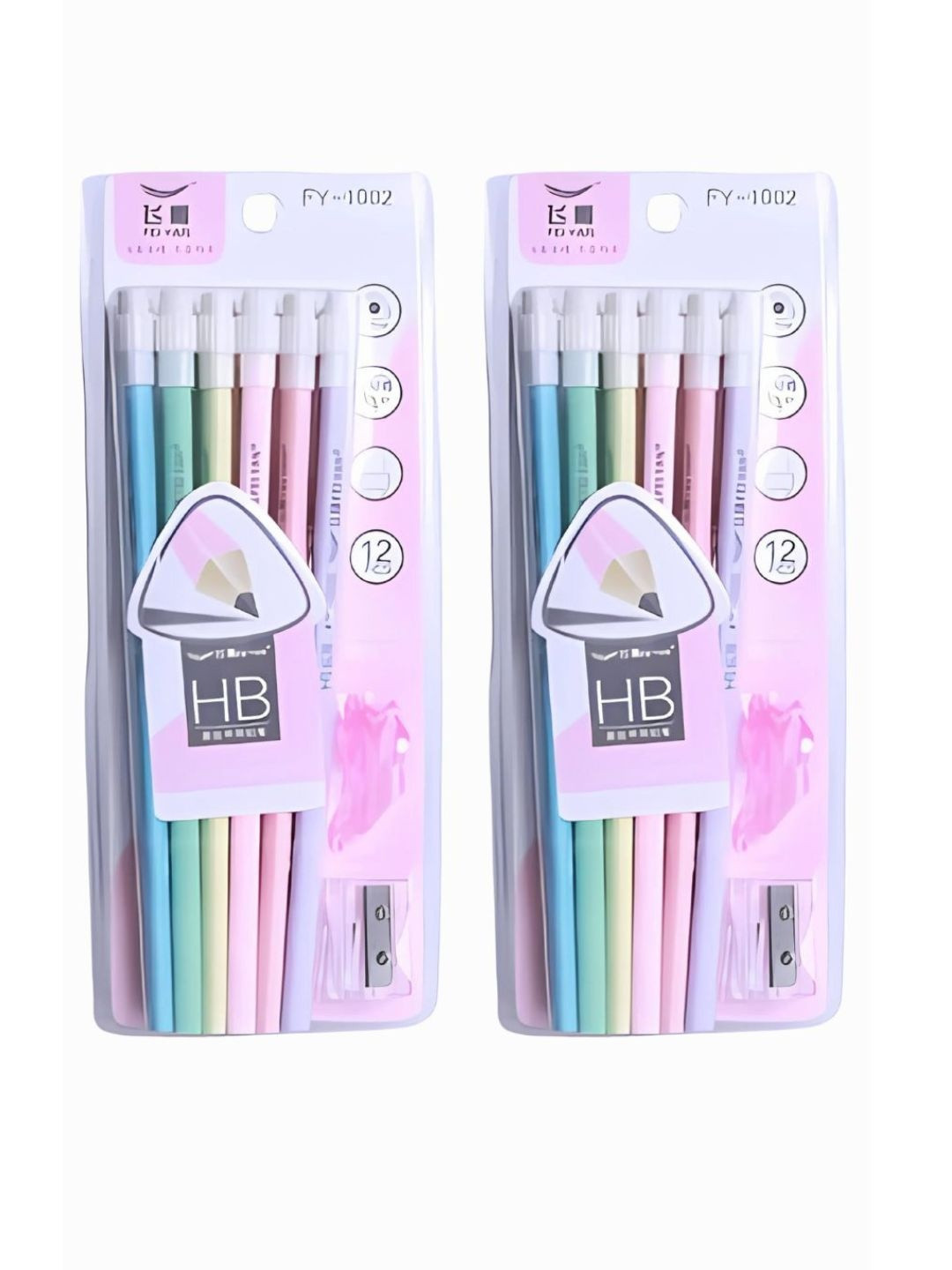 YK Pack of 2 Colorful Pencil Set Stationery
