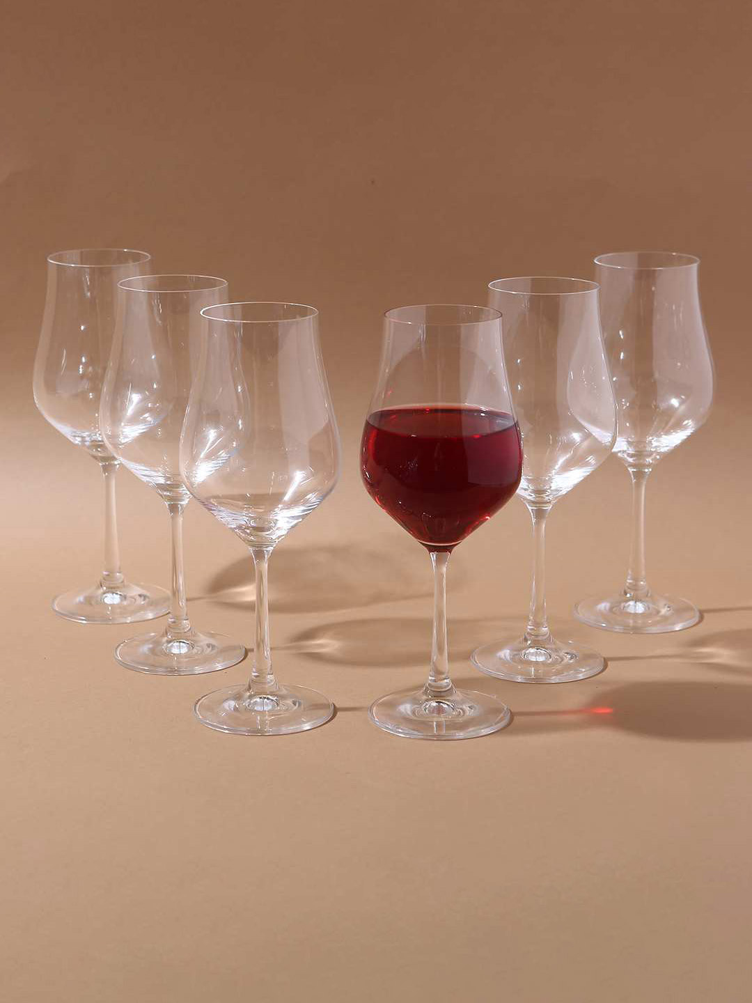 Bohemia Crystal Tulipia Transparent 6 Pieces Lead Free Wine Glasses 350 ml Each