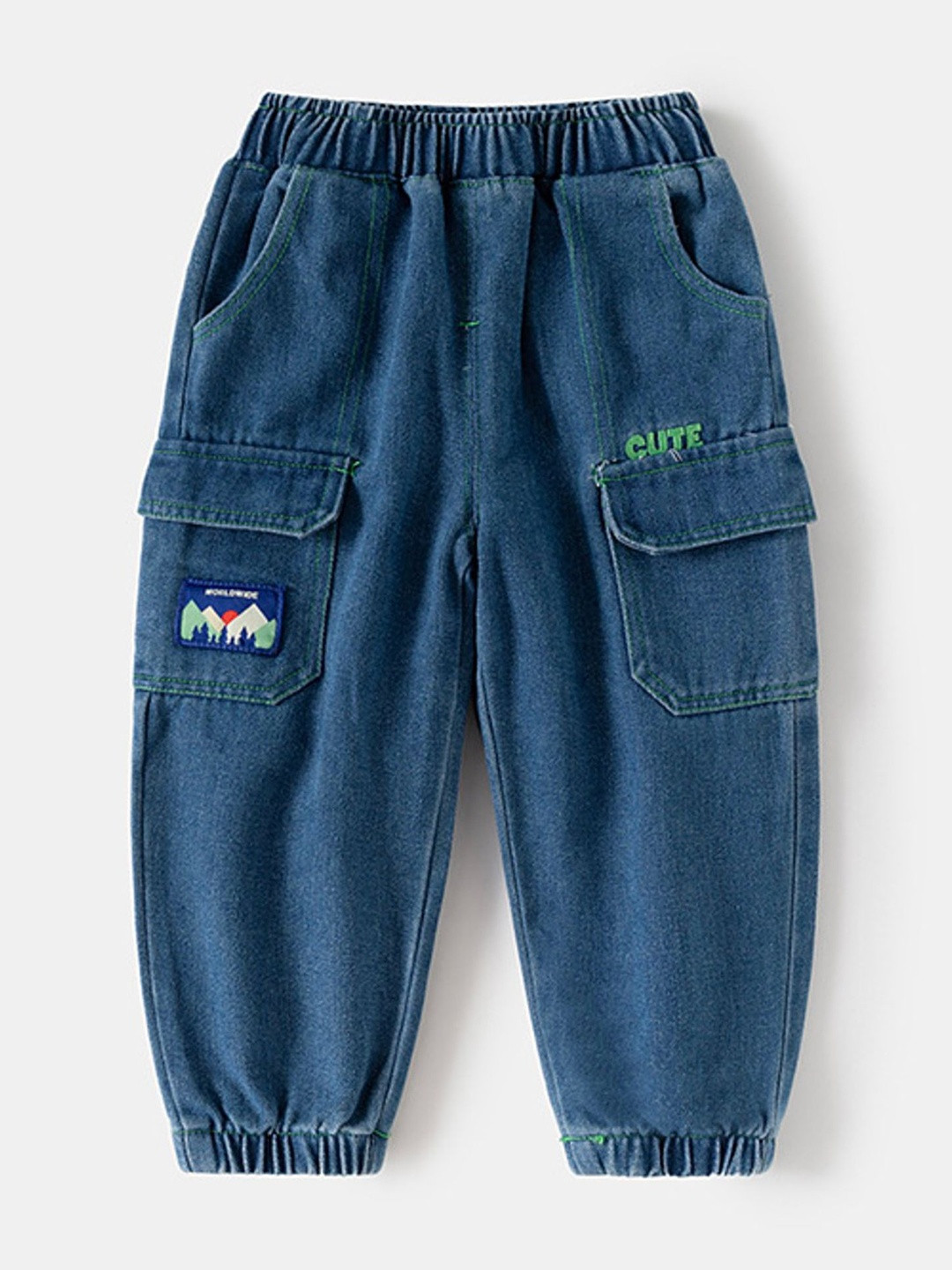 LULU & SKY Boys Embroidered Cargo Pants