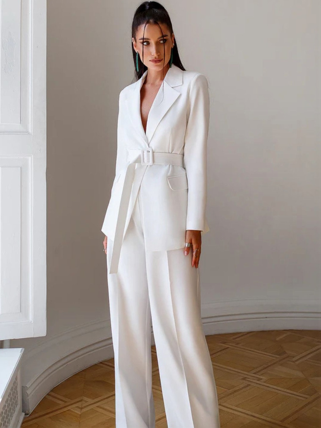 LAVISH APPARELS Notched Lapel Collar Double-Breasted Blazer With Pant