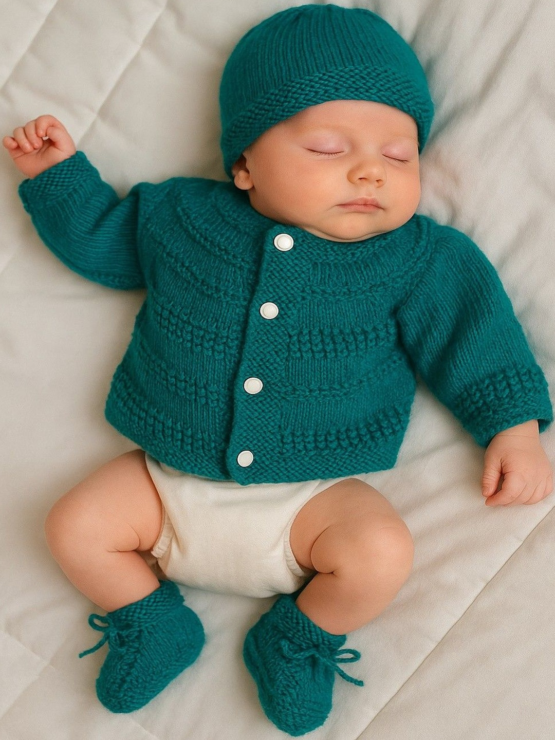 LeafBird Infant Pack Of 4 Pure Wool Baby Apparel Gift Set