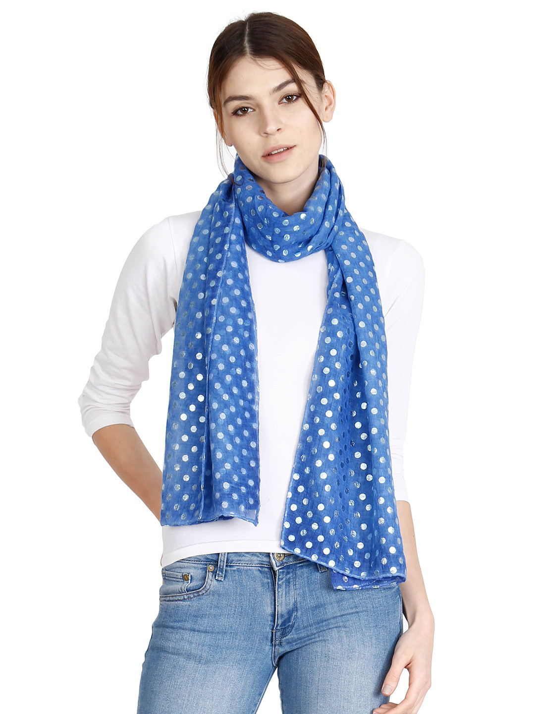 FabSeasons Polka Dots Printed Soft Lightweight Cotton Stole