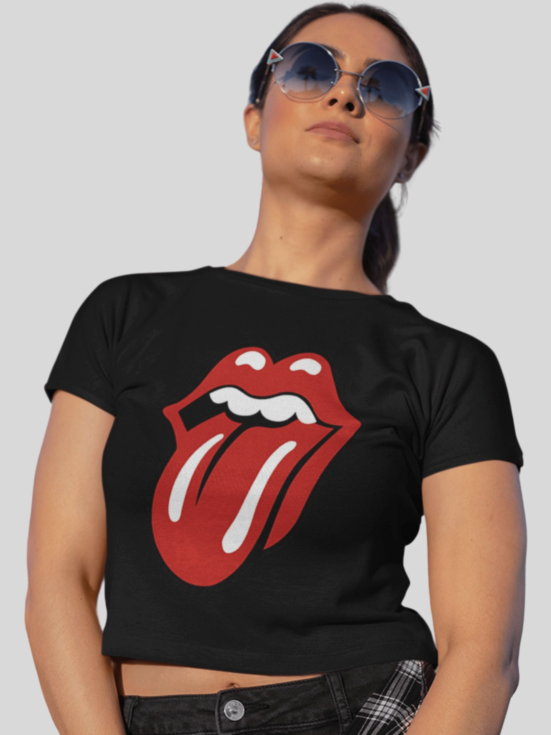 Tee Fusion Graphic Printed Round Neck Slim Fit Cotton Crop T-shirt