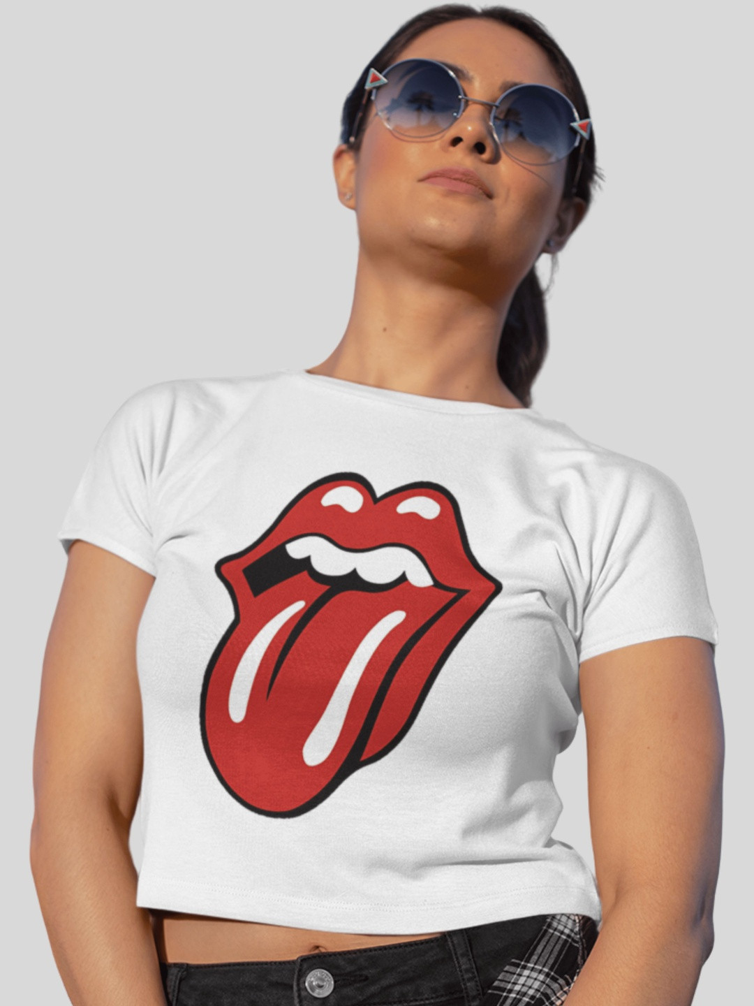 Tee Fusion Graphic Printed Round Neck Slim Fit Cotton Crop T-shirt