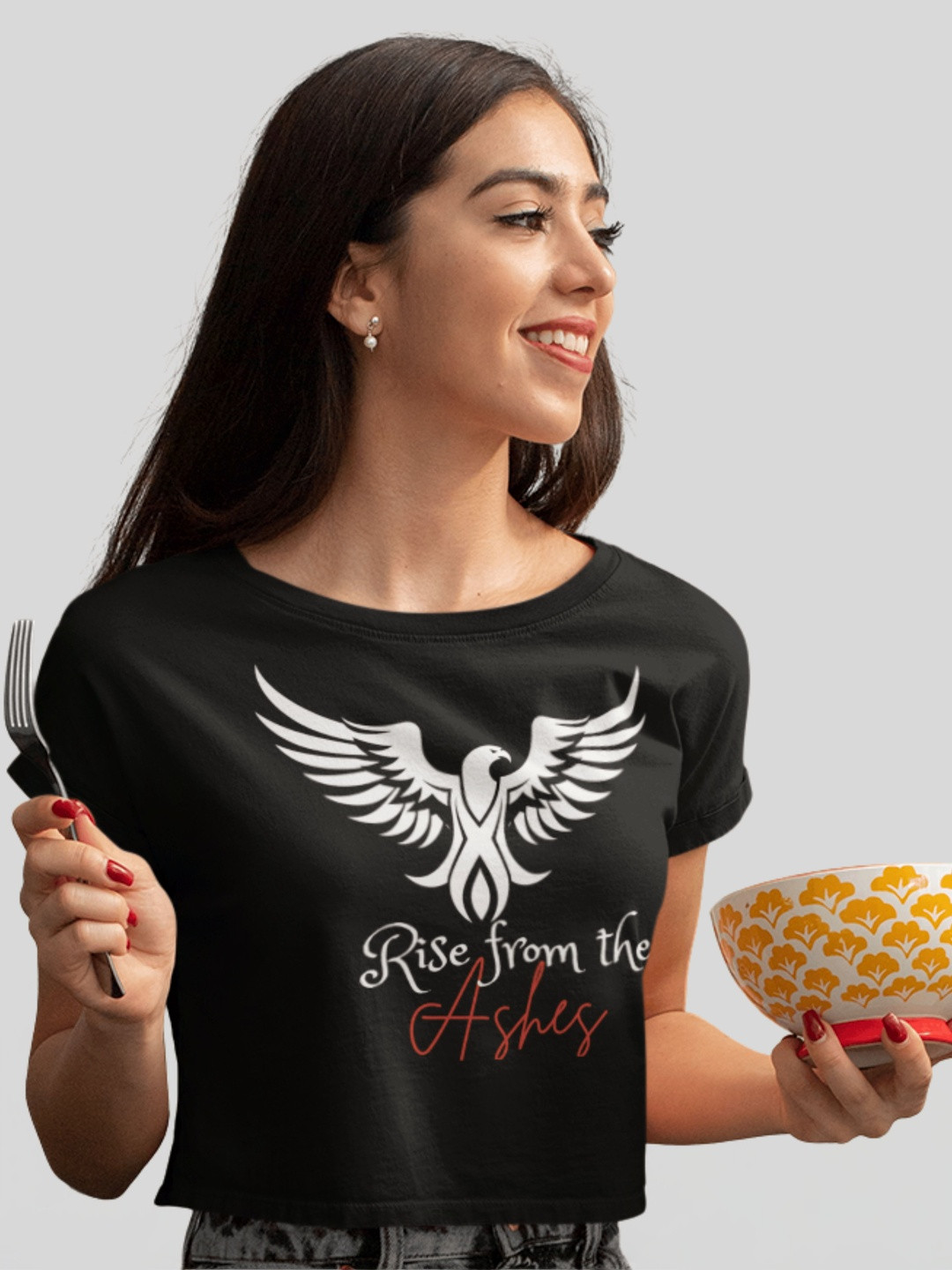 Tee Fusion Women Printed Slim Fit Crop T-shirt