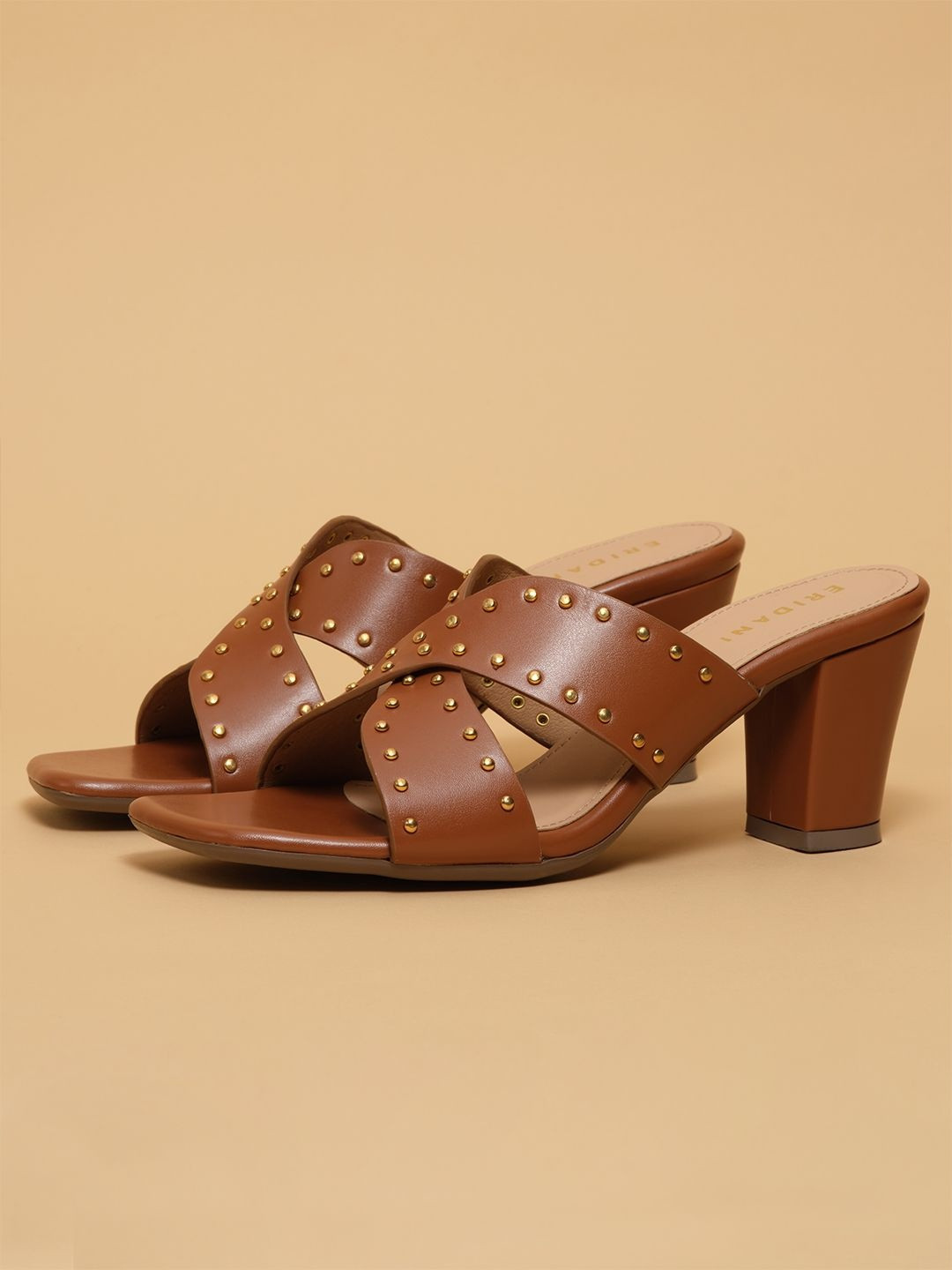 ERIDANI Embellished Party Block Sandals