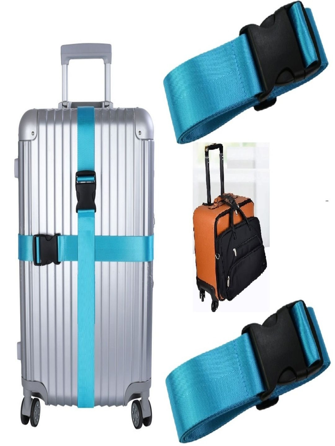 BASRI Set of 3 Luggage Strap Travel Accessory