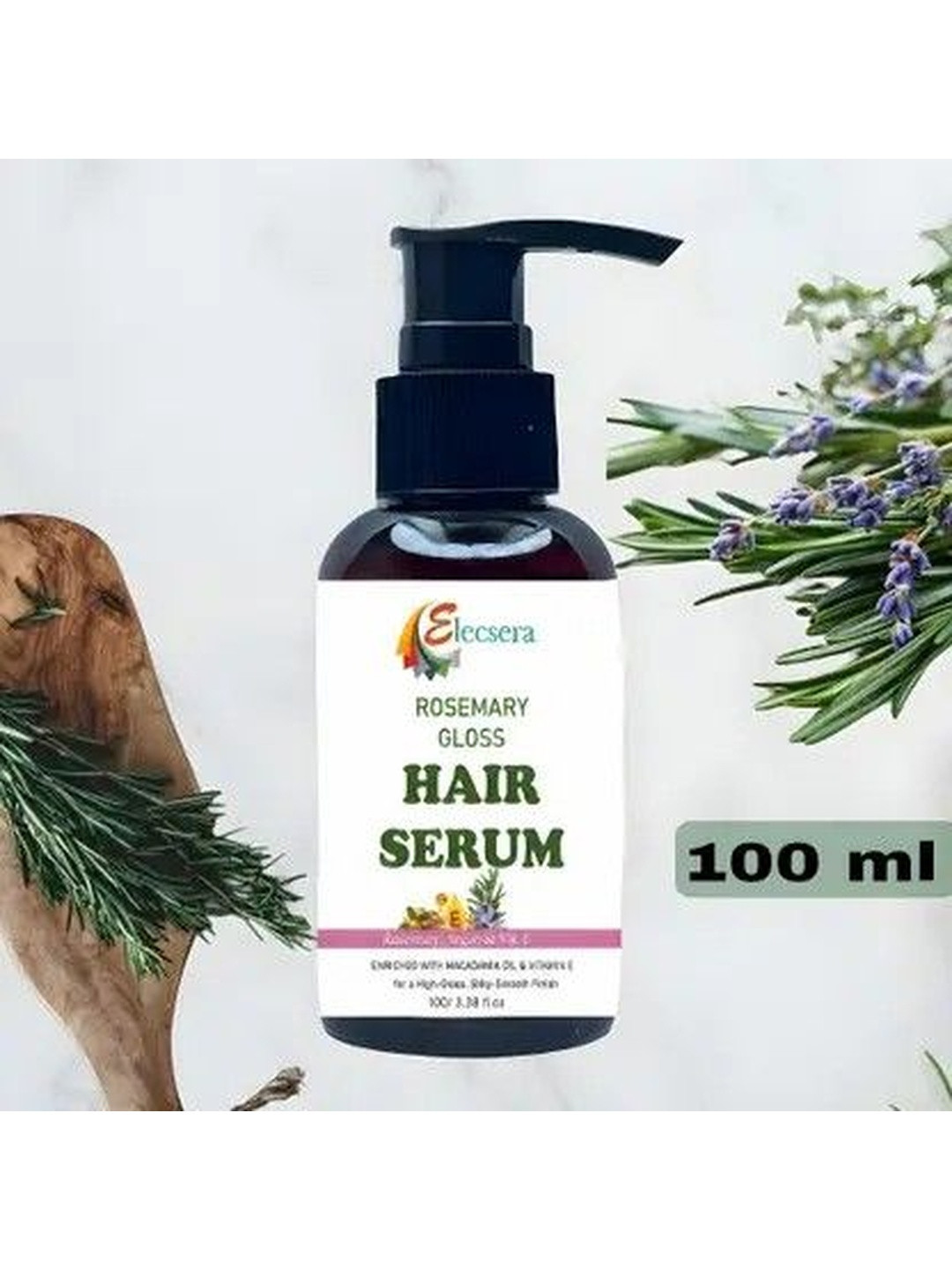 Elecsera Rosemary Gloss Frizz-Free Hair Serum For Hair Smoothening & Shine - 100 ml