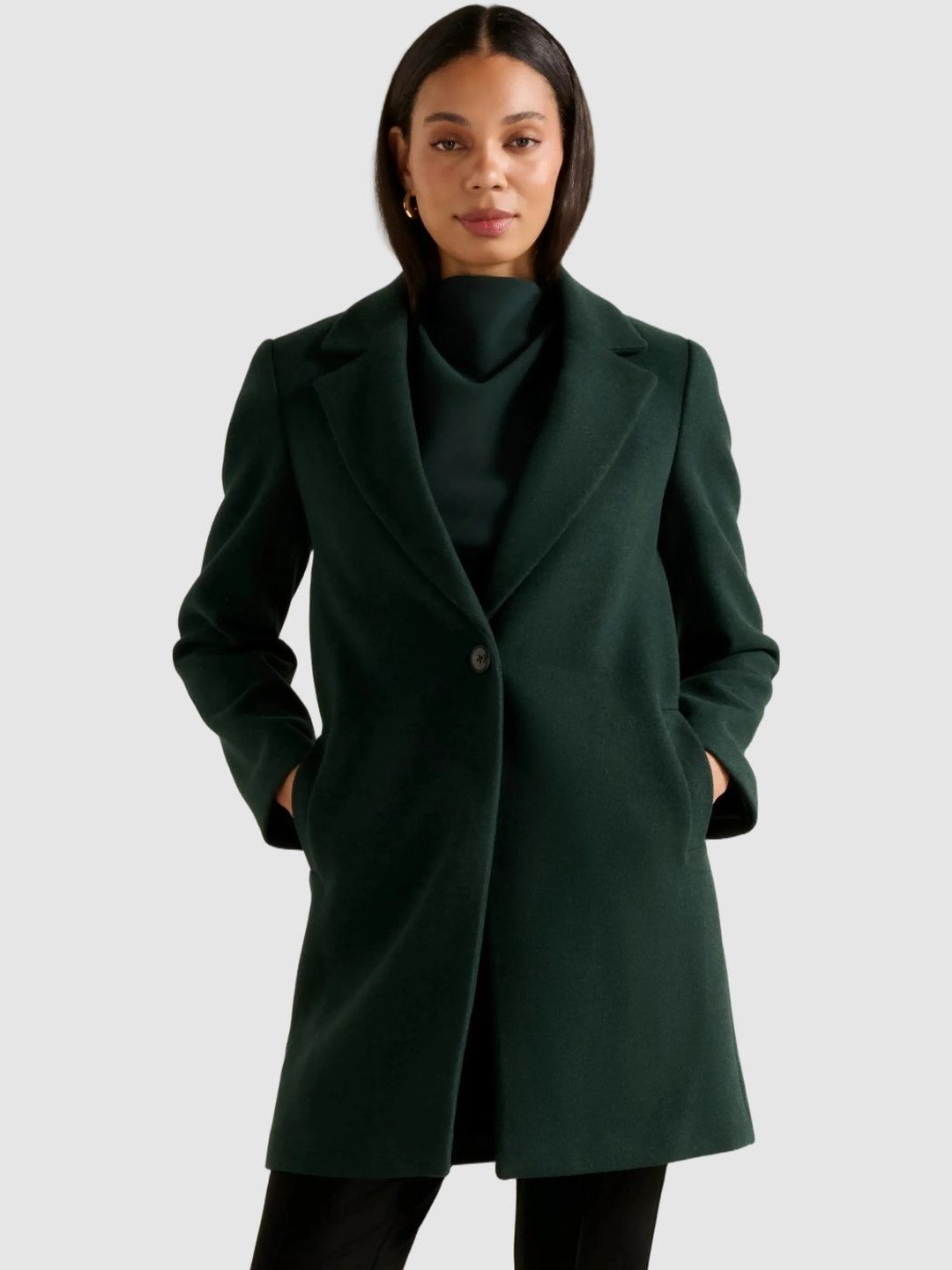 Forever New Cassie Women Notched Lapel Single-Breasted Longline Overcoat