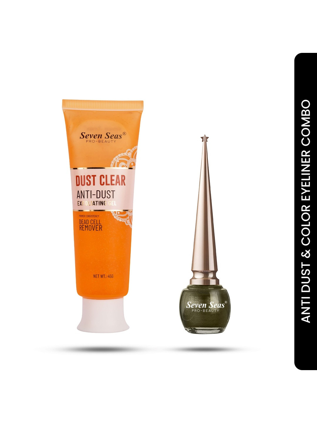 Seven Seas Set Of 2 Anti Dust Exfoliating Gel 45 g With Waterproof Liquid Eyeliner 5 ml