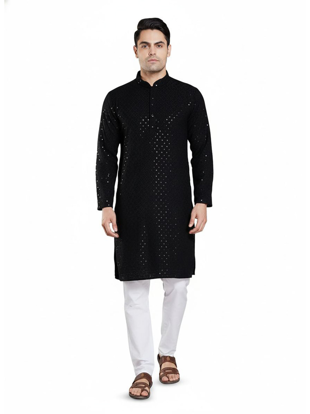 YOURFASHONHUBS Men Embellished Sequinned Kurta