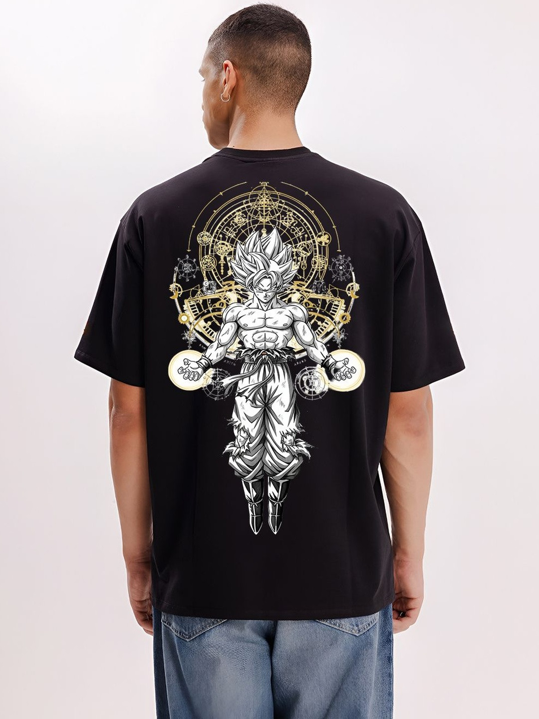 BDSQUARE Men Printed Drop-Shoulder Sleeves T-shirt