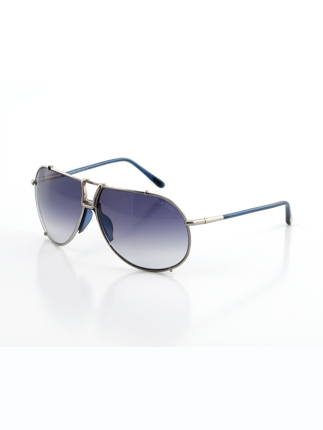 Tom Ford Men Grey Lens & Gunmetal-Toned Aviator Sunglasses with