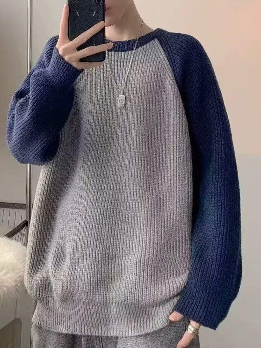 StyleCast x Revolte Colorblocked Long Sleeves Pullover Sweater