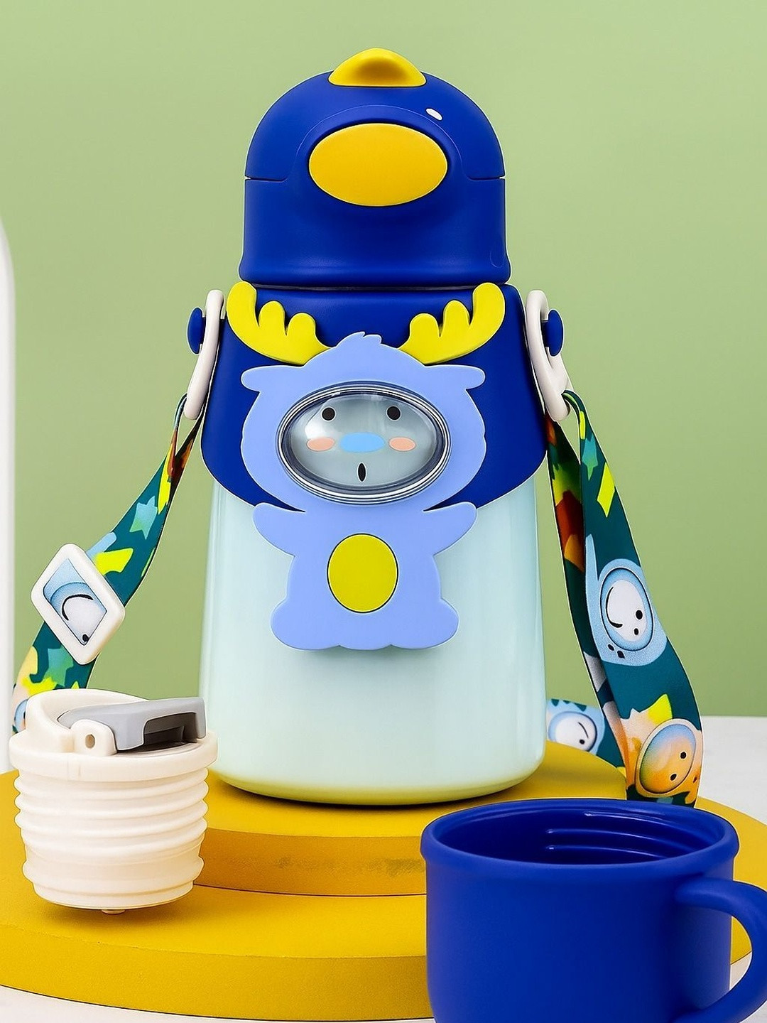 Magic Pebbles Kids Printed Hot & Cold Straw Sipper Bottle -500ml