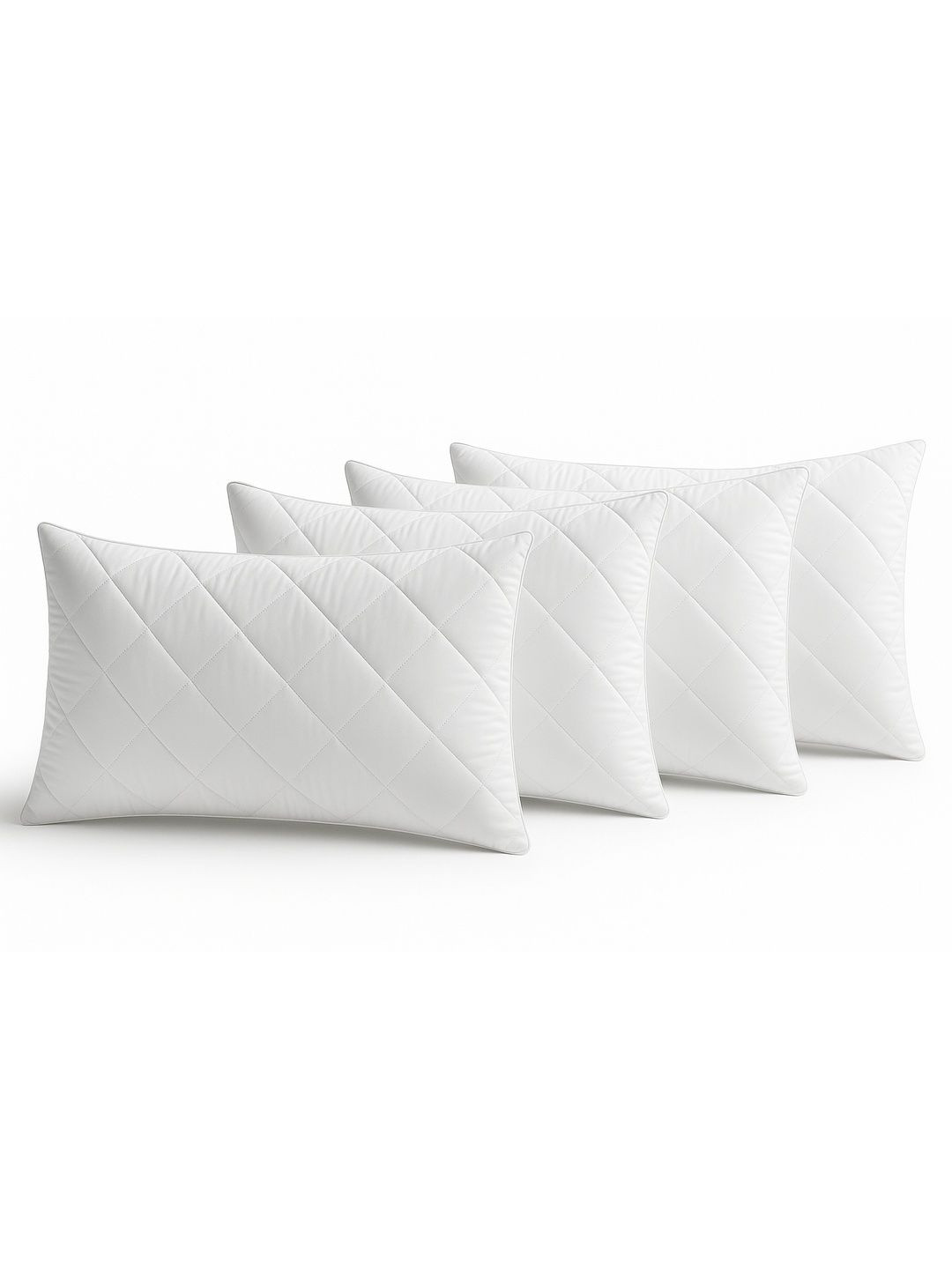 Orchid Pillows Set of 4 White Soft Bamboo Quilted Sleep Pillow