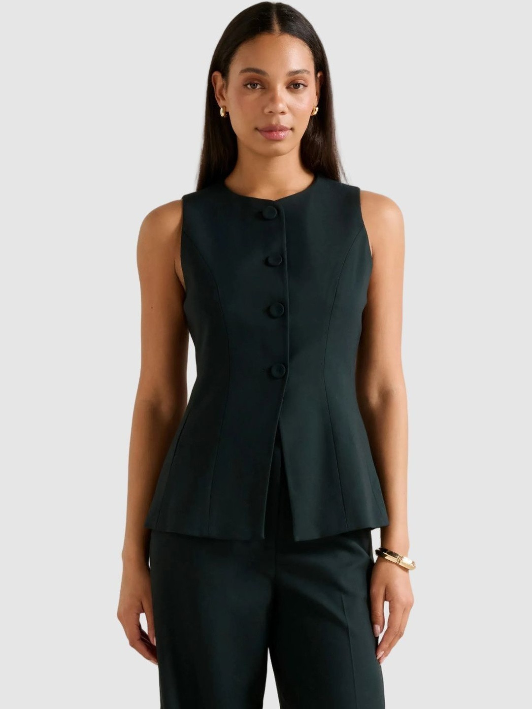 Forever New Hendrix Long Crew-Neck Formal Waistcoat