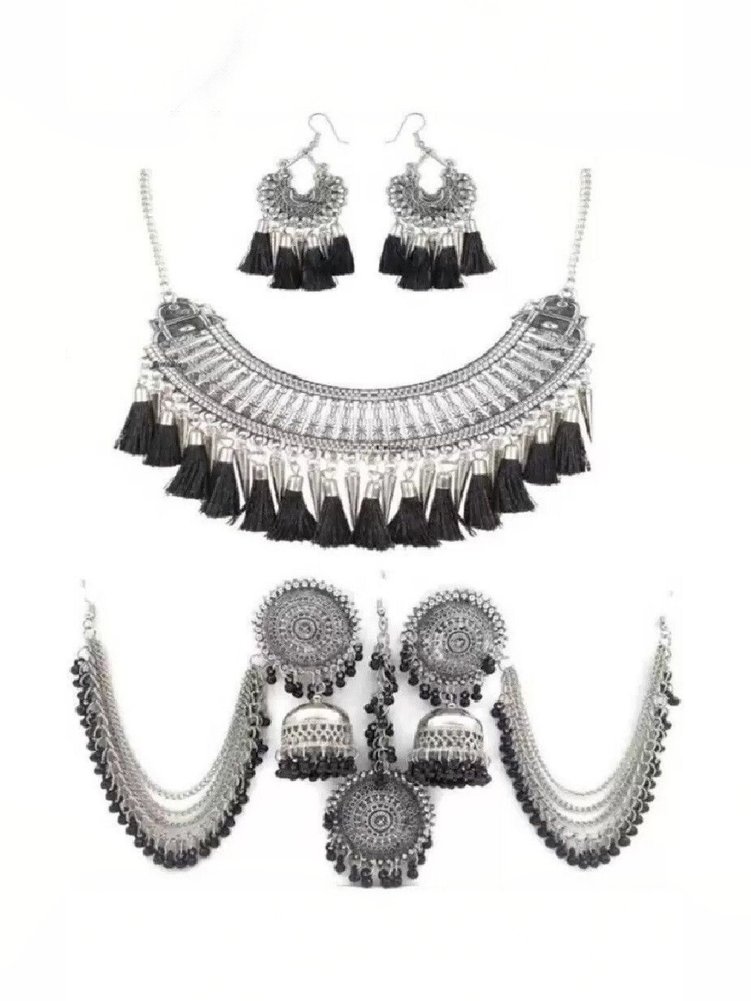 SNH EXPORT Silver Plated Beaded Jewellery Set