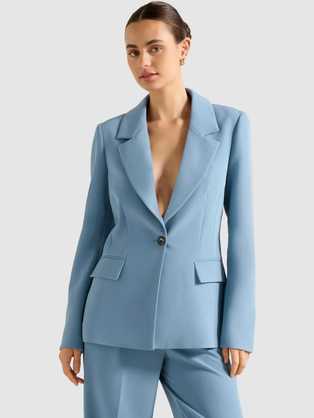 Forever New Clarette Nipped Waist Notched Lapel Single-Breasted Formal Blazer