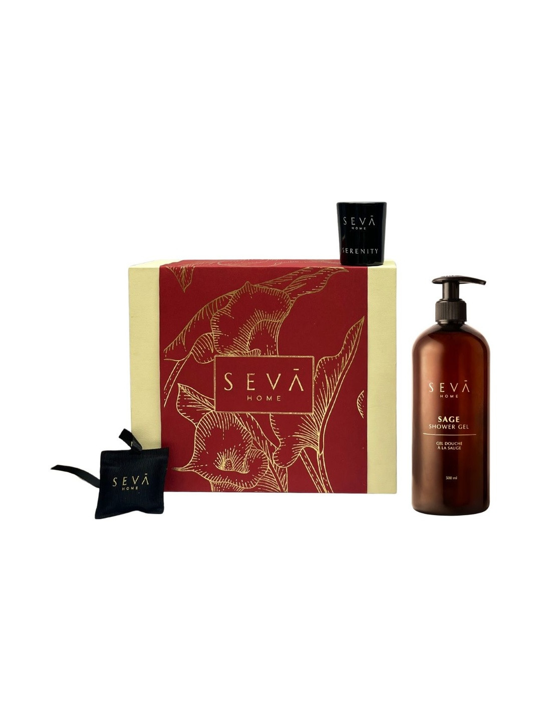 Seva Home 3 Pieces Red Scented Candle Personal Care & Car Freshener Serenity Gift Sets