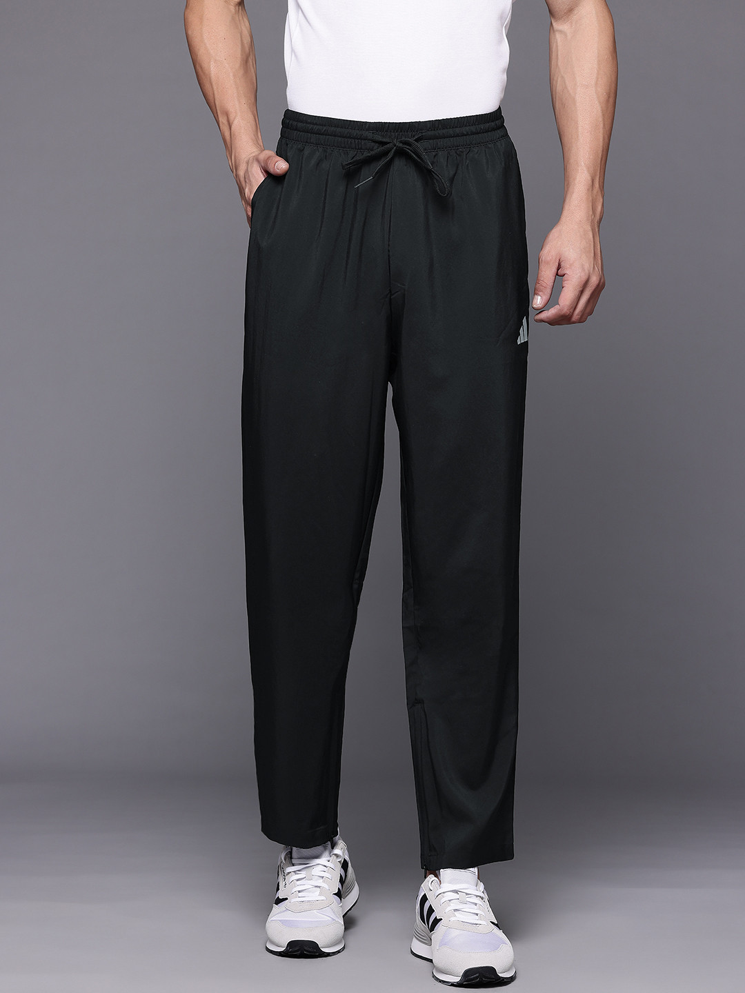 ADIDAS Men Brand Logo Embroidered Essentials Stanford Track Pants