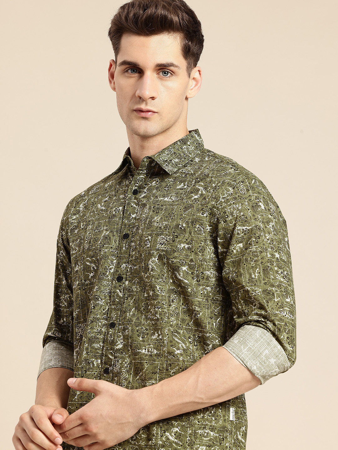 Being Human Paisley Ethnic Printed Pure Cotton Casual Shirt