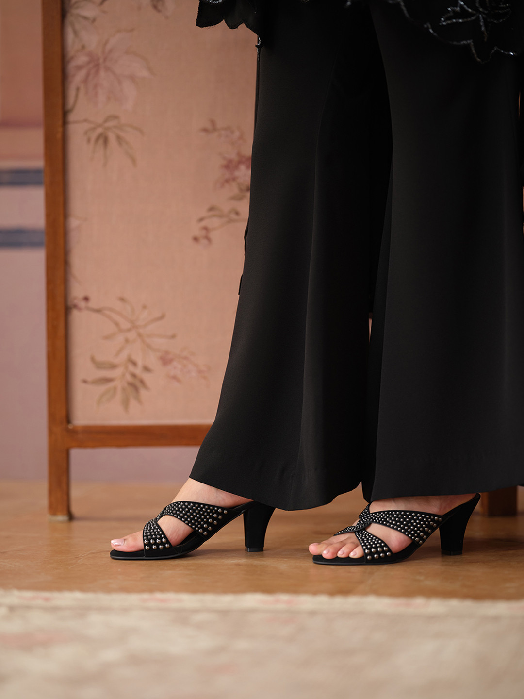 ERIDANI Rebecca Embellished Criss-Cross Sandals