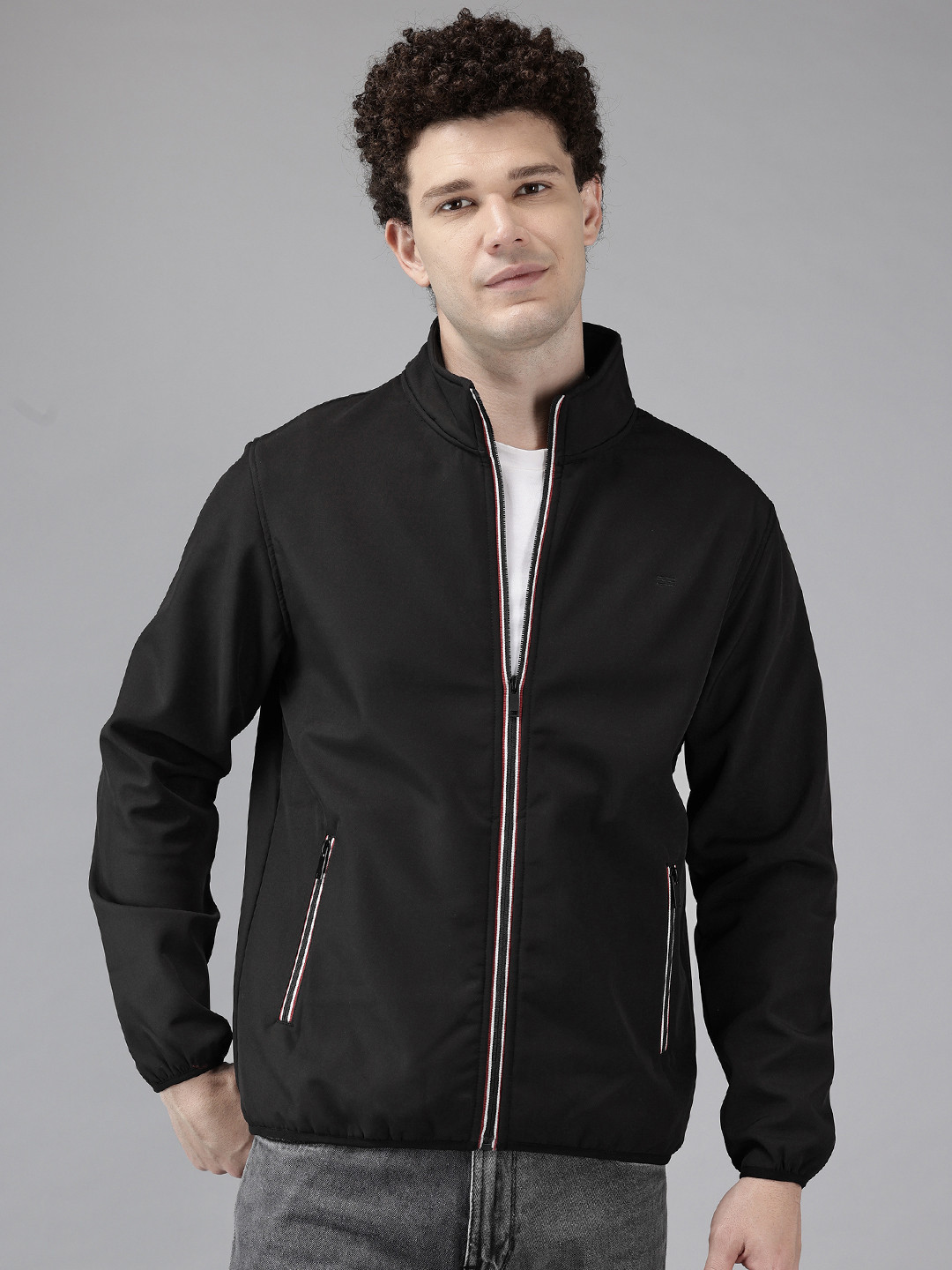 METTLE Contrast Zip Bomber Jacket