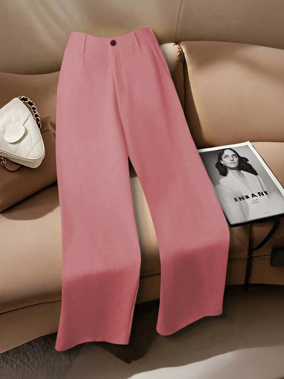 KERI PERRY Women New Basics High-Rise Relaxed Fit Formal Trousers