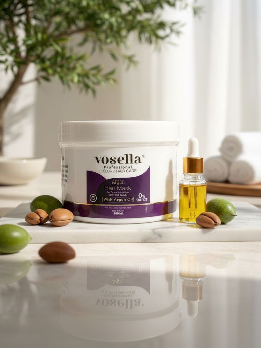 VOSELLA Argan Hair Mask For Dry & Frizzy Hair - 500 ml