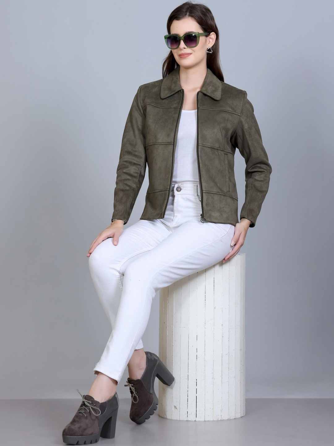 RFORTUNE Spread Collar Long Sleeves Overcoat