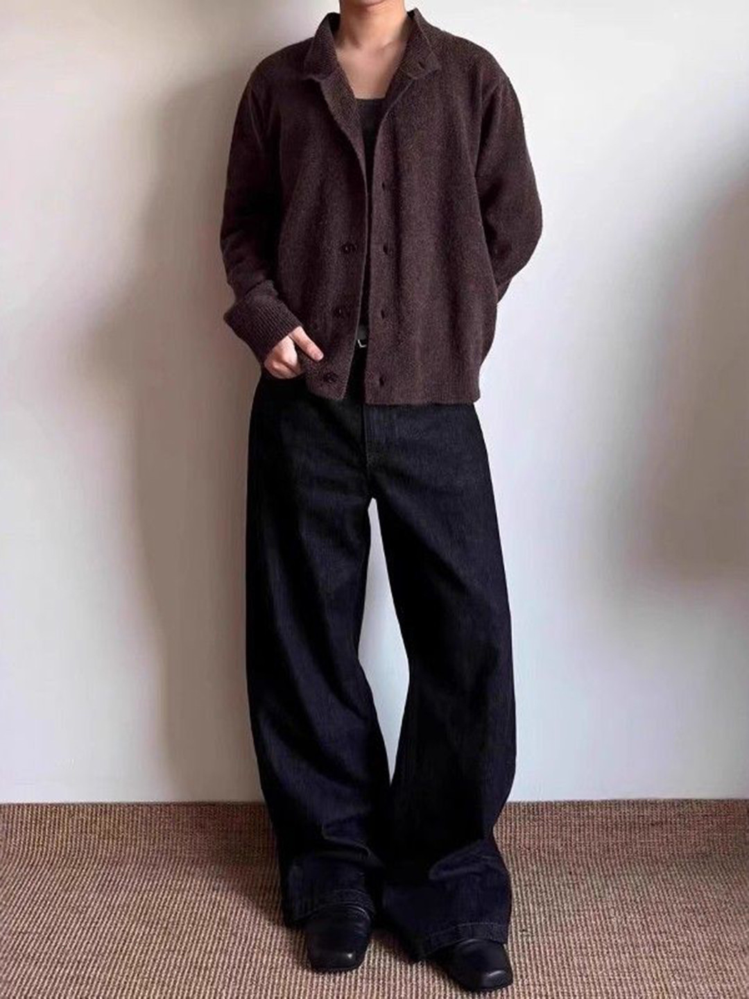 StyleCast x Revolte Boucle Round Neck Long Sleeves Cardigan