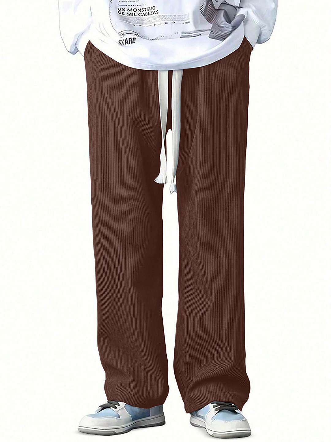 KAJARU Men Striped Loose Fit Trousers