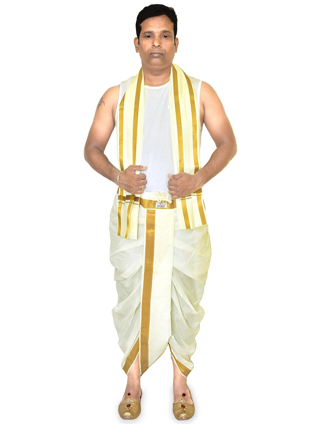 TUNI MANI Men Readymade Pocket Dhoti Pant With Towel