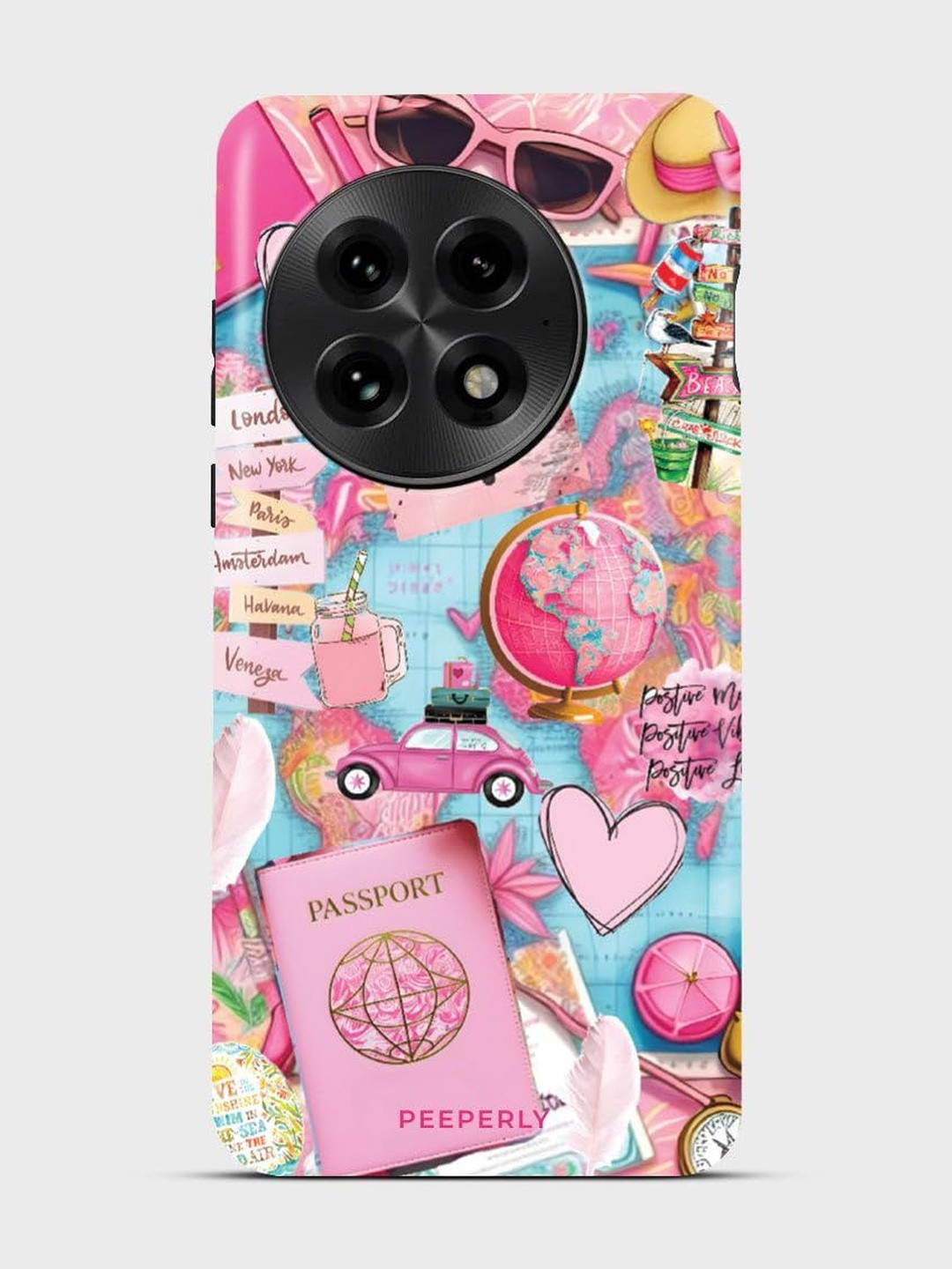 PEEPERLY Women World Explorer Printed Impact Resistant OnePlus 11 5G Back Case