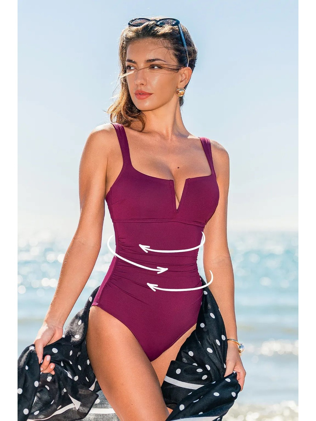 Bartus V-Neck Double Strap One-Piece Swimsuit