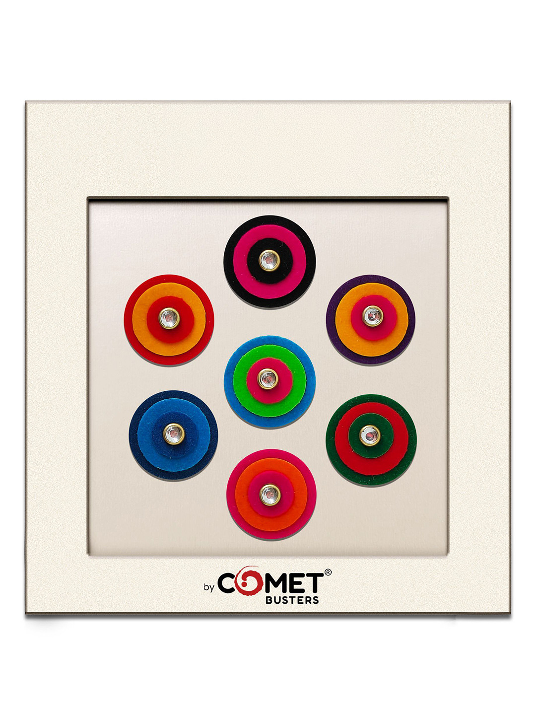 Comet Busters Premium Round Designer Handcrafted Bindi - Multicolor