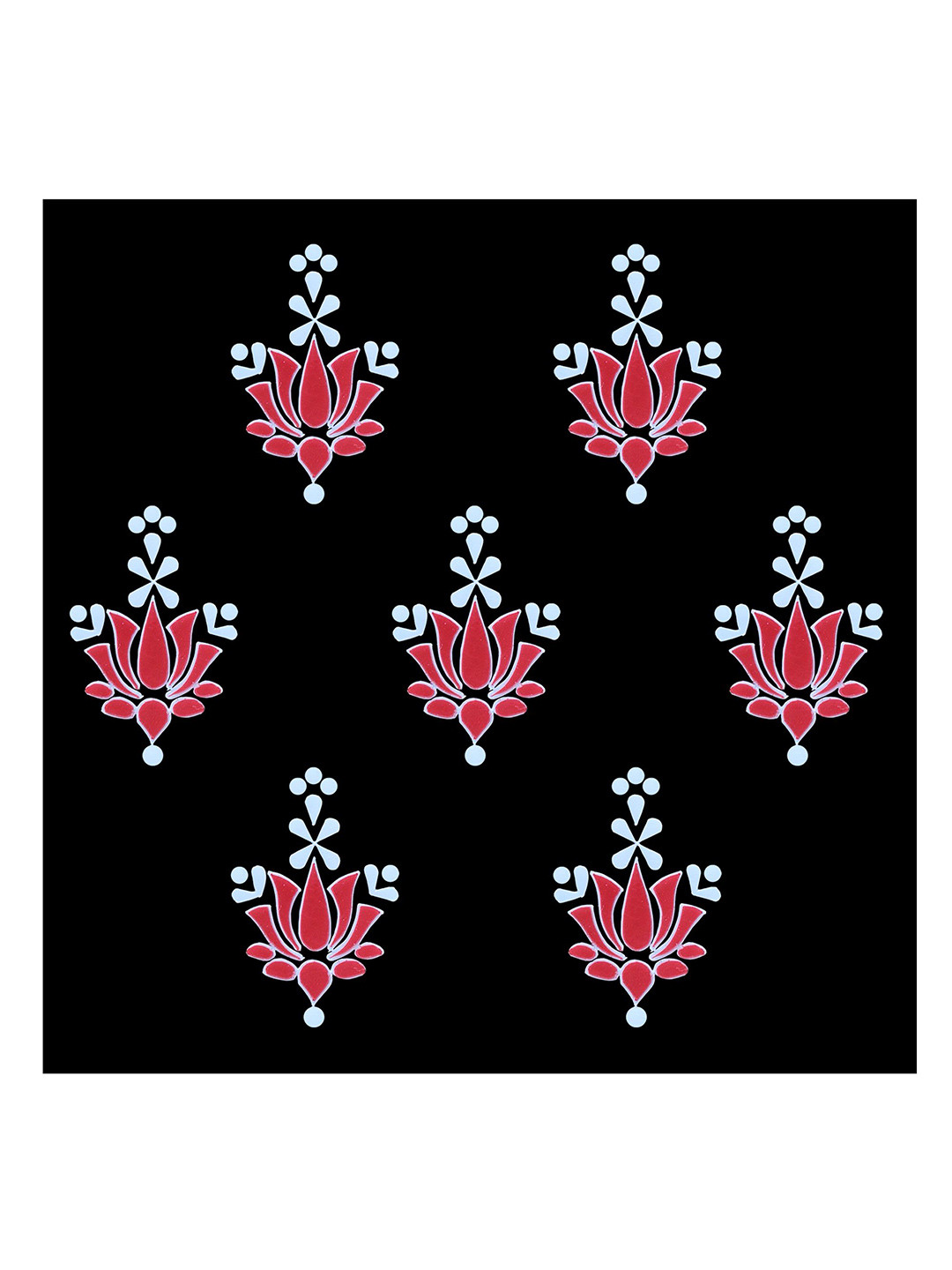 Comet Busters Lotus Design Handcrafted Bindi - Red & White