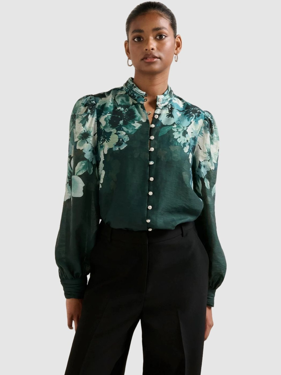Forever New Floral Print Puff Sleeve Top