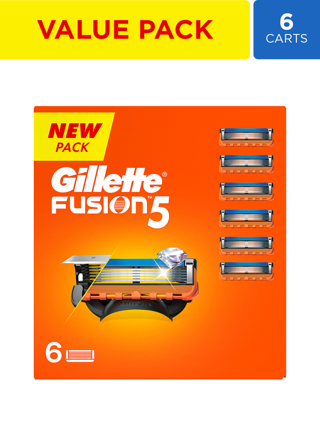 Gillette Men Set of 6 Fusion Shaving Blades